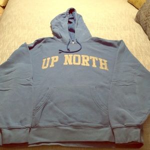 UP NORTH blue hooded sweatshirt